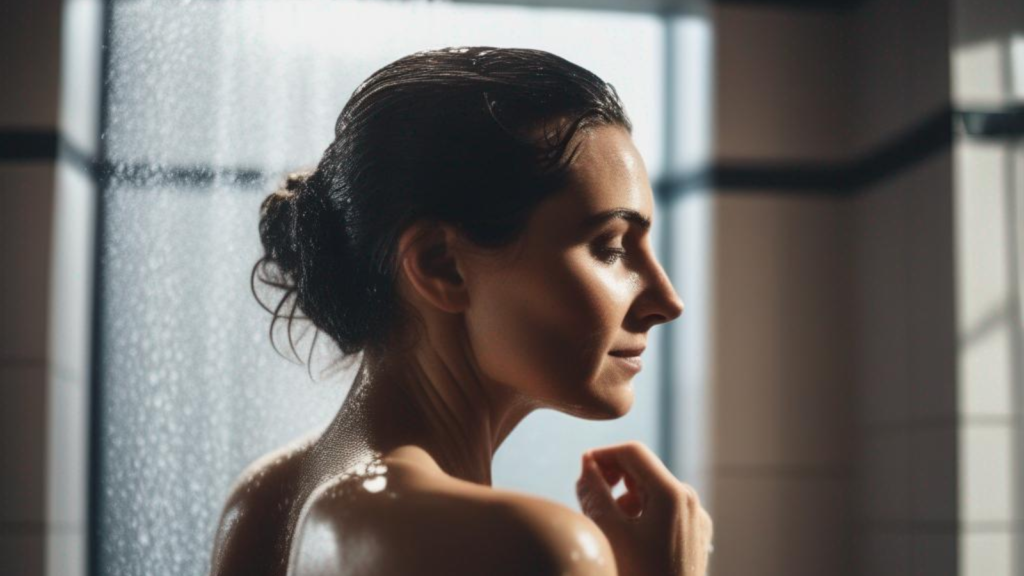 シャワーを浴びている女性用風俗ユーザーの画像