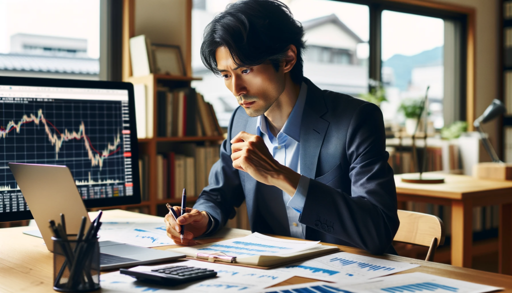 自分が特化できることを考えている男性の画像